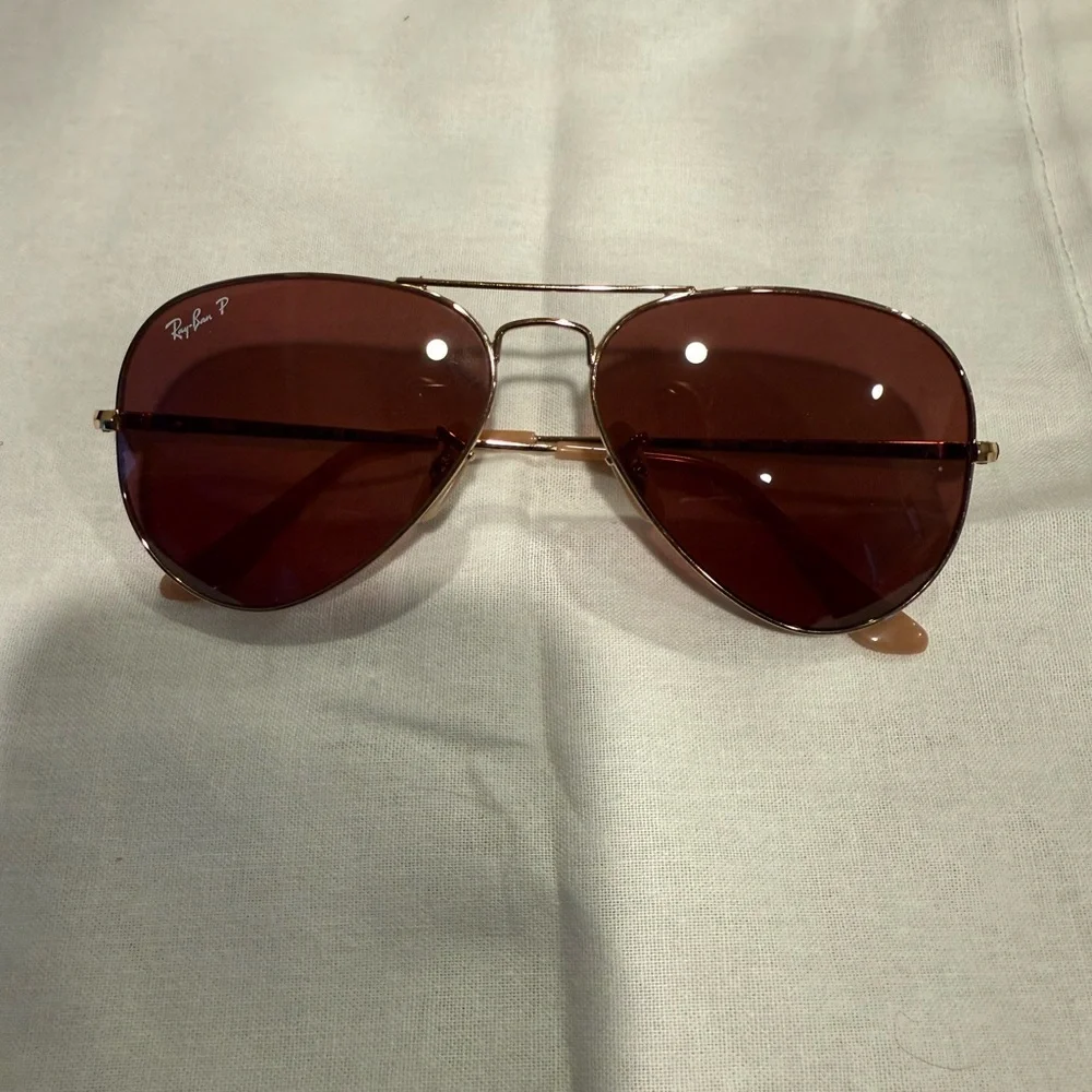 Ray-Ban Classic Aviator Sunglasses - Brown Lenses, Gold Frame, Polarized